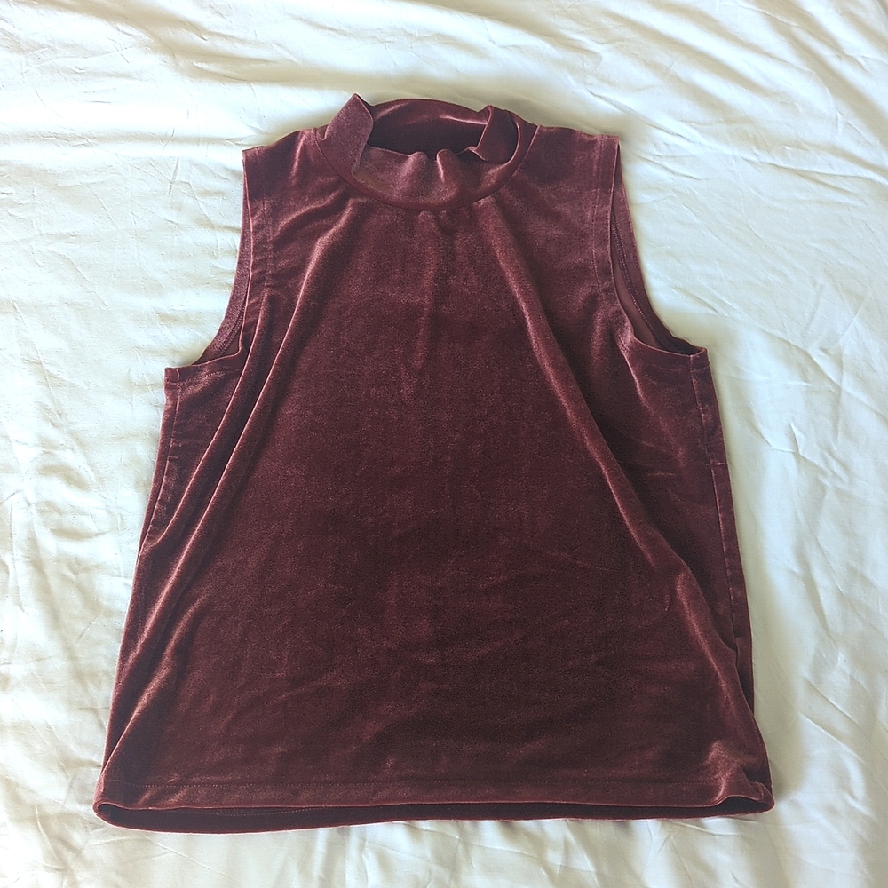 J. Crew Velvet Mock Neck Sleeveless Top